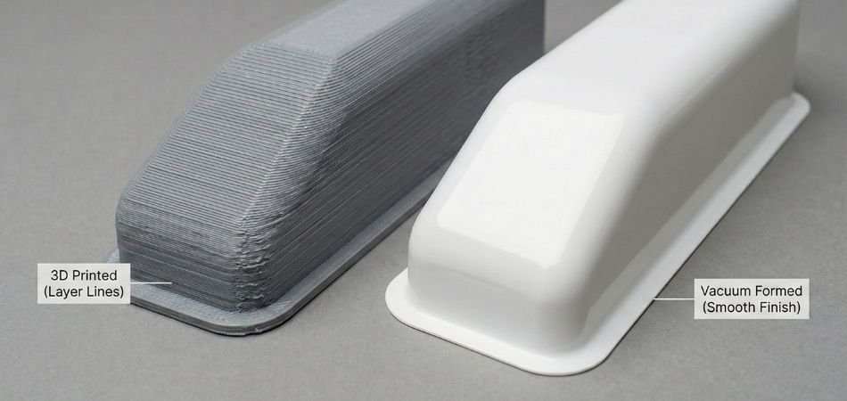 surface finish comparison 3d printed vs vacuum formed parts