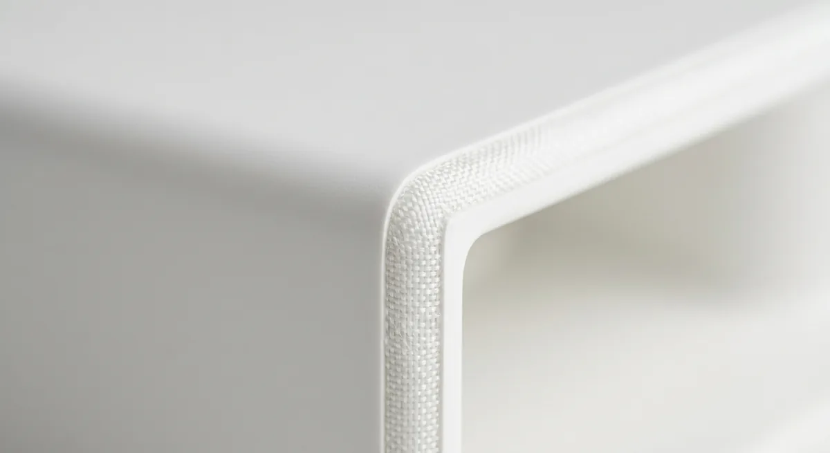 Medical-grade fiberglass composite surface showing smooth cleanable finish
