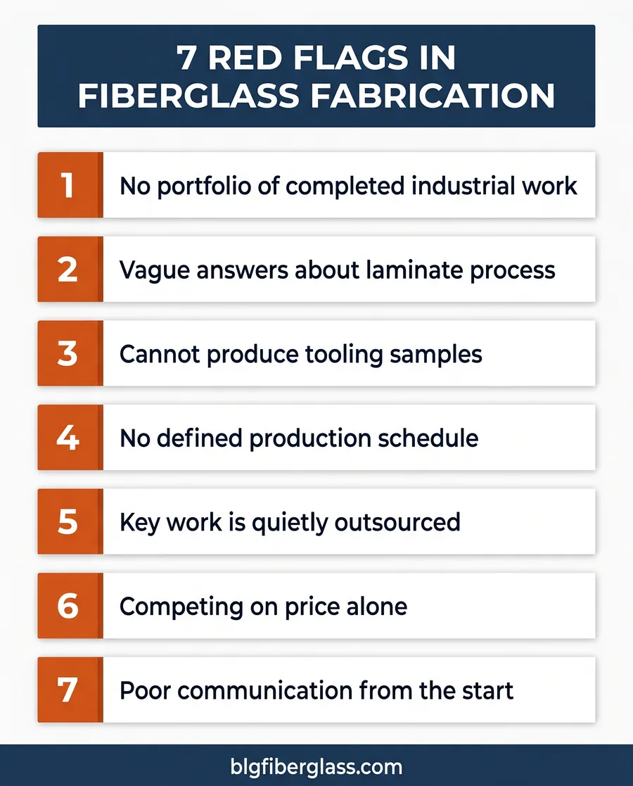 7 red flags when vetting a custom fiberglass fabricator checklist